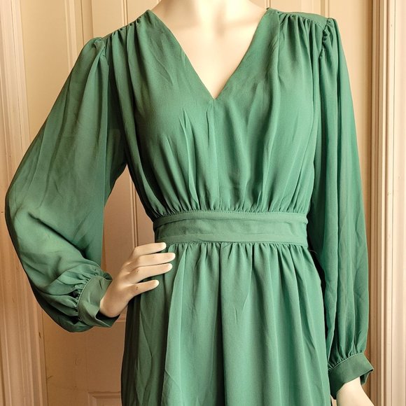 H&M Green Spring Dress Small - Picture 1 of 9